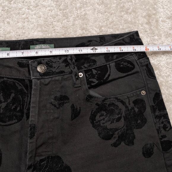 Wild Fable High Rise Straight Black Rose Velvet Denim Jeans Womens Size 8 - Picture 5 of 16